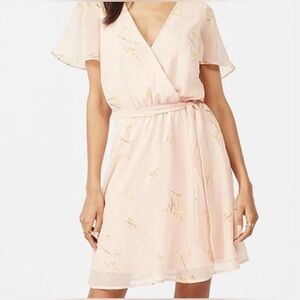 JustFab Light Pink Floral Mini Dress